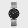 CLUSE Montres Noir|Montres Argent^Minuit Mesh Silver/Black