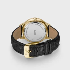 CLUSE Montres Or|Minuit Multifunction^Minuit Multifunction Watch Leather, Black Lizard, Gold Colour