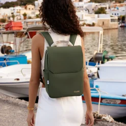 CLUSE Nuitée Petite^Nuitée Petite Backpack, Dark Green Beige, Gold Colour