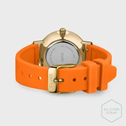 CLUSE Montres Or|Pavane Petite^Pavane Petite Silicone Orange, Gold Colour
