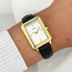 CLUSE Voir Bracelets De Fluette|Voir Bracelets De Gracieuse Petite^Strap 14 mm Leather Black, Gold Colour