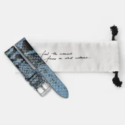 CLUSE Voir Bracelets De Boho Chic|Voir Bracelets De Féroce^Strap 18 mm Leather Blue Python, Silver Colour