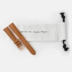 CLUSE Voir Bracelets De La Tétragone|Voir Bracelets De La Tétragone Multifunction^Strap 16 mm Leather Caramel, Rose Gold Colour