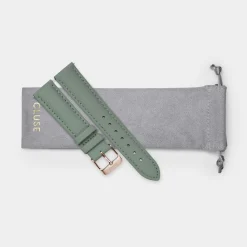 CLUSE Voir Bracelets De Boho Chic|Voir Bracelets De Féroce^Strap 18 mm Leather Green, Rose Gold Colour