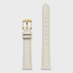 CLUSE Voir Bracelets De Fluette|Voir Bracelets De Gracieuse Petite^Strap 14 mm Leather Marshmallow Croco, Gold Colour