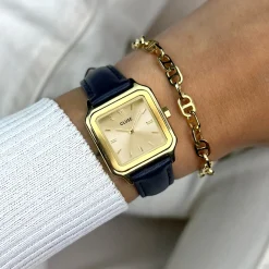 CLUSE Voir Bracelets De Fluette|Voir Bracelets De Gracieuse Petite^Strap 14 mm Leather Navy Blue, Gold Colour