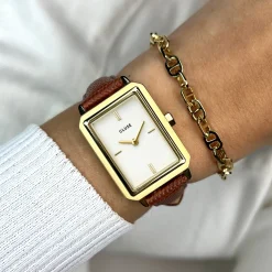 CLUSE Voir Bracelets De Fluette|Voir Bracelets De Gracieuse Petite^Strap 14 mm Leather Nutshell Lizard, Gold Colour