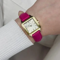 CLUSE Voir Bracelets De Fluette|Voir Bracelets De Gracieuse Petite^Strap 14 mm Leather Raspberry, Gold Colour