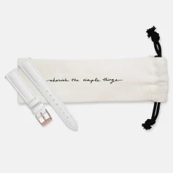 CLUSE Voir Bracelets De La Tétragone|Voir Bracelets De La Tétragone Multifunction^Strap 16 mm Leather White, Rose Gold Colour