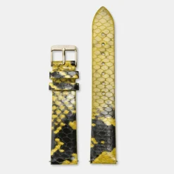 CLUSE Voir Bracelets De Boho Chic|Voir Bracelets De Féroce^Strap 18 mm Leather Yellow Python, Gold Colour