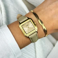 CLUSE Voir Bracelets De Fluette|Voir Bracelets De Gracieuse Petite^Strap 14 mm Linen Beige, Gold Colour