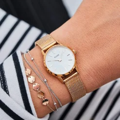 CLUSE Voir Bracelets De Boho Chic Petite|Voir Bracelets De Féroce Mini^Strap 12 mm Mesh Rose Gold Colour