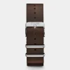 CLUSE Voir Bracelets De Aravis Chrono|Voir Bracelets De Aravis^Strap 20 mm Nato Leather Brown, Silver Colour