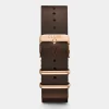 CLUSE Voir Bracelets De Aravis Chrono|Voir Bracelets De Aravis^Strap 20 mm Nato Leather Brown, Rose Gold Colour