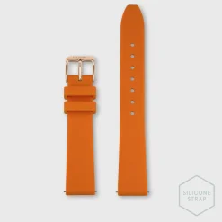 CLUSE Voir Bracelets De La Tétragone|Voir Bracelets De La Tétragone Multifunction^Strap 16 mm Silicone Orange, Rose Gold Colour