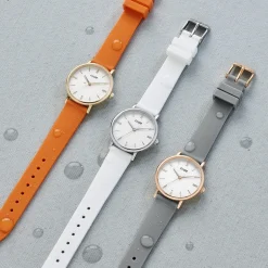 CLUSE Voir Bracelets De La Tétragone|Voir Bracelets De La Tétragone Multifunction^Strap 16 mm Silicone Orange, Silver Colour