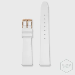 CLUSE Voir Bracelets De La Tétragone|Voir Bracelets De La Tétragone Multifunction^Strap 16 mm Silicone White, Rose Gold Colour