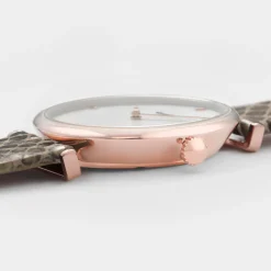 CLUSE Montres Rose Gold|Triomphe^Triomphe Leather Almond Python, Rose Gold Colour