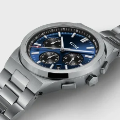 CLUSE Montres Argent|Vigoureux^Vigoureux Chrono Steel Dark Blue, Silver Colour