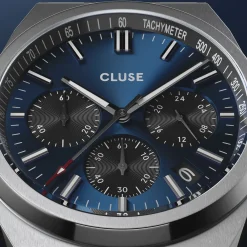 CLUSE Montres Argent|Vigoureux^Vigoureux Chrono Steel Dark Blue, Silver Colour