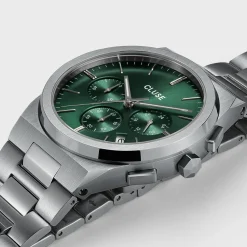 CLUSE Montres Argent|Vigoureux^Vigoureux Chrono Steel Green, Silver Colour