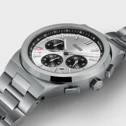 CLUSE Montres Argent|Vigoureux^Vigoureux Chrono Steel Silver and Black, Silver Colour