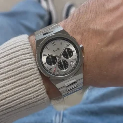 CLUSE Montres Argent|Vigoureux^Vigoureux Chrono Steel Silver and Black, Silver Colour