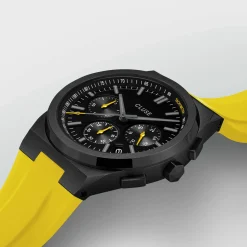 CLUSE Montres Noir|Montres Noir^Vigoureux Chrono Watch Silicone Yellow, Black Colour