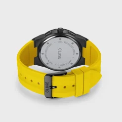 CLUSE Montres Noir|Montres Noir^Vigoureux Chrono Watch Silicone Yellow, Black Colour