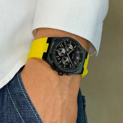 CLUSE Montres Noir|Montres Noir^Vigoureux Chrono Watch Silicone Yellow, Black Colour