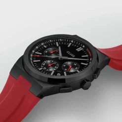 CLUSE Montres Noir|Montres Noir^Vigoureux Chrono Watch Silicone Red, Black Colour