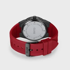 CLUSE Montres Noir|Montres Noir^Vigoureux Chrono Watch Silicone Red, Black Colour