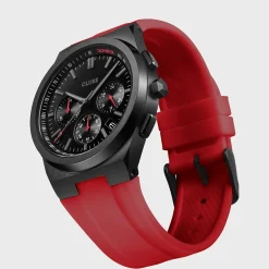 CLUSE Montres Noir|Montres Noir^Vigoureux Chrono Watch Silicone Red, Black Colour