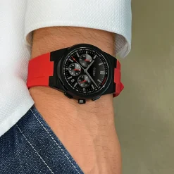 CLUSE Montres Noir|Montres Noir^Vigoureux Chrono Watch Silicone Red, Black Colour