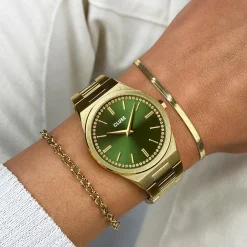 CLUSE Montres Or|Vigoureux^Vigoureux Watch Steel, Green Stones, Gold Colour