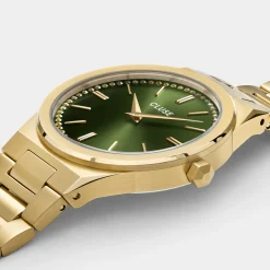 CLUSE Montres Or|Vigoureux^Vigoureux Watch Steel, Green Stones, Gold Colour
